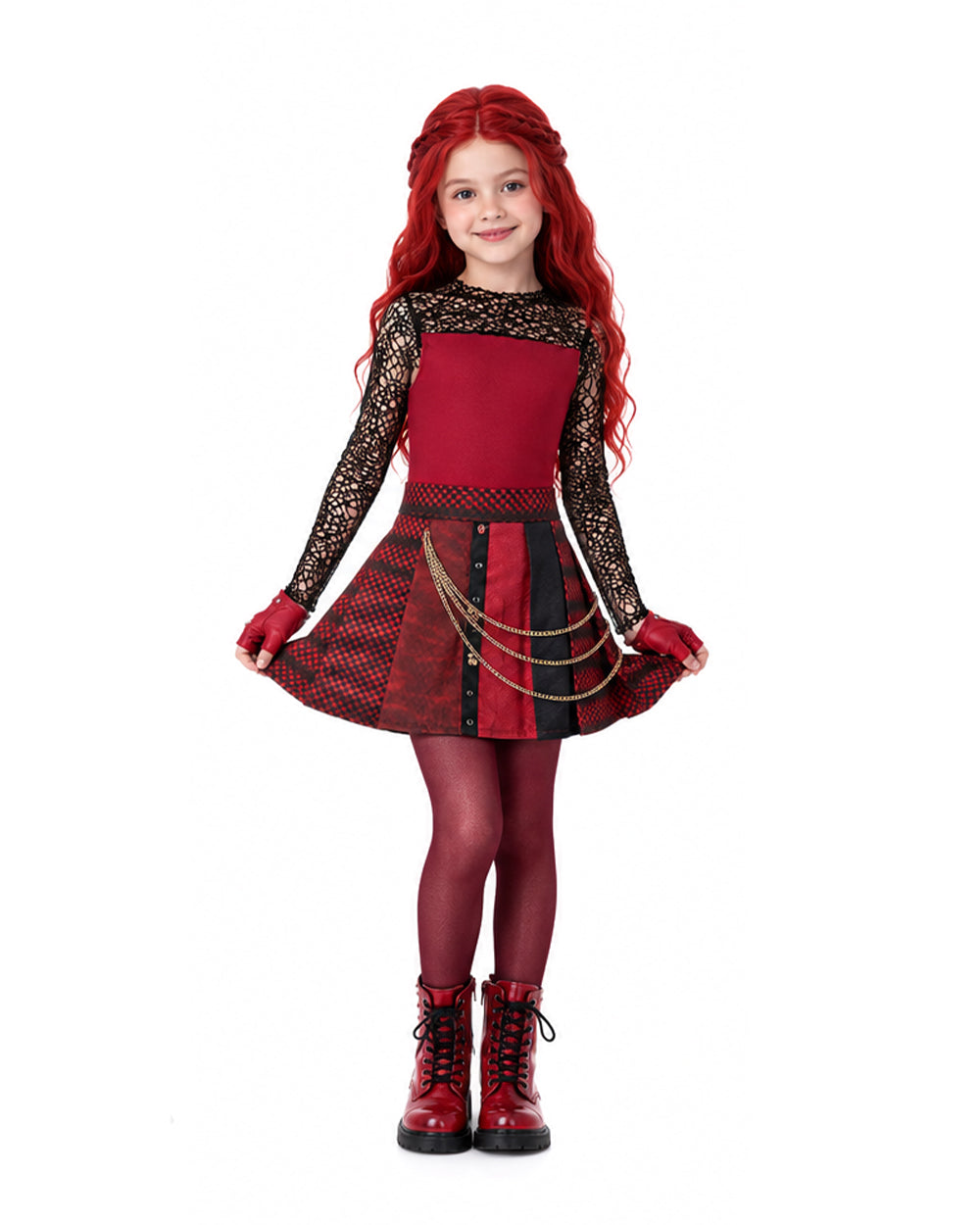 Princess Red Dress Red Wonderland Jacket Skirt Shirt Gloves and Accessories for Girls Women Stage Performance