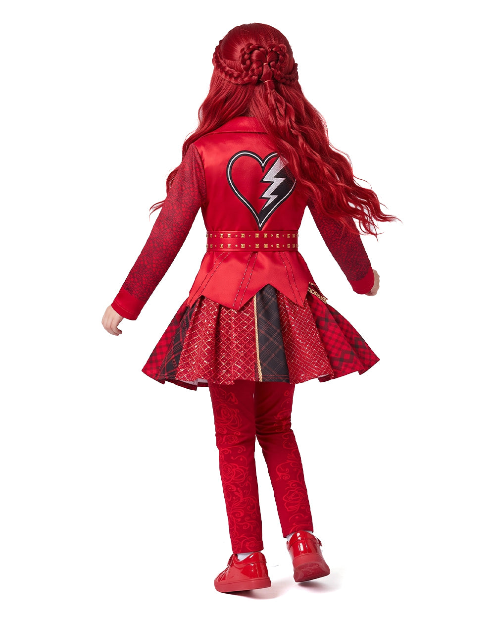 Girls Red Princess Outfit Gothic Jacket Pants and Skirt Full Set for Halloween Role Play