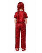 Red Princess Costume Loose Style Shirt and Pants 2pcs Suit for Kids Adults Cosplay Loungewear and Daily Wear