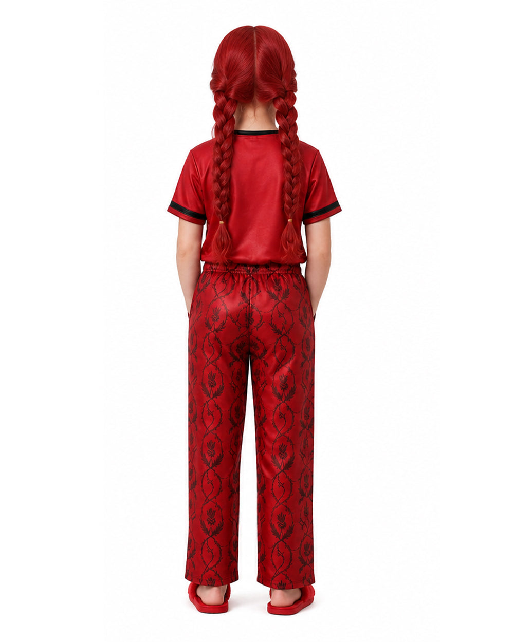 Red Princess Costume Loose Style Shirt and Pants 2pcs Suit for Kids Adults Cosplay Loungewear and Daily Wear
