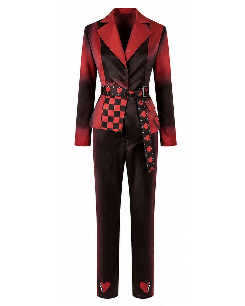 Princess Red Costume Descendents Heart Kingdom Red Jacket and Pants Outfit for Girls Women Cosplay Events
