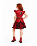 Girls Wonderland Red Princess Costume 3D Print Pink Princess Chloe Dress and Bag for Dress-up Party