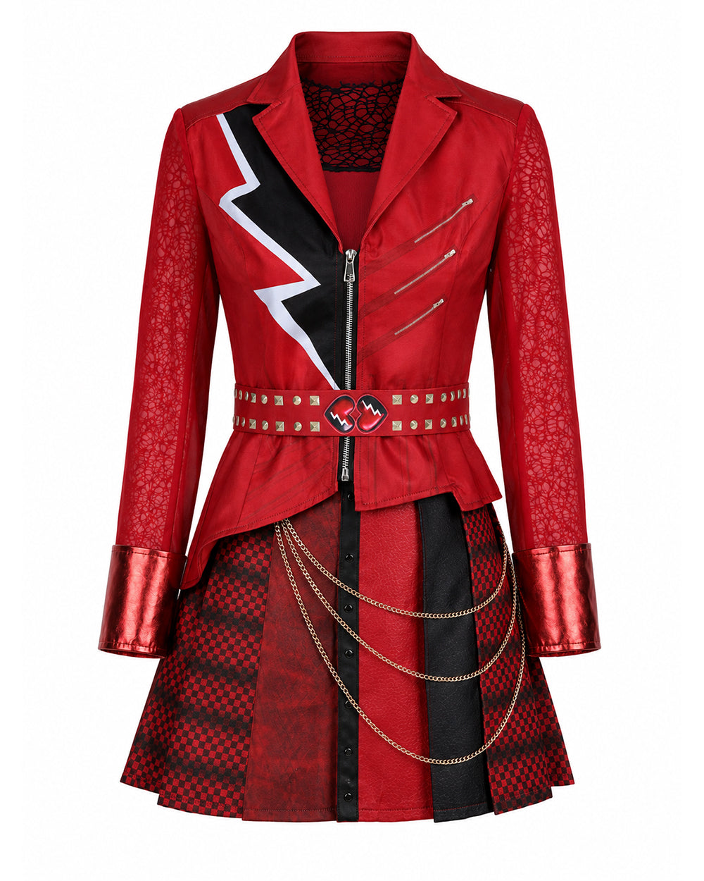 Princess Red Dress Red Wonderland Jacket Skirt Shirt Gloves and Accessories for Girls Women Stage Performance