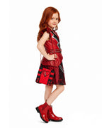 Girls Wonderland Red Princess Costume 3D Print Pink Princess Chloe Dress and Bag for Dress-up Party
