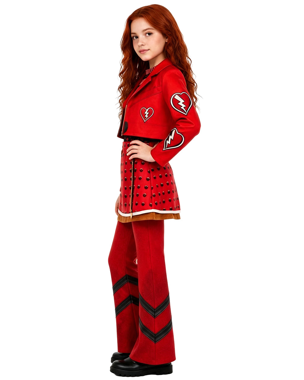 Red Princess Costume Movie 5 3D Printed Jacket Shirt Pants Skirts and Gloves 5pcs Suit for Dress-up Party