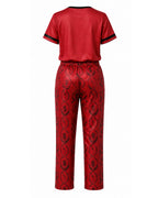 Red Princess Costume Loose Style Shirt and Pants 2pcs Suit for Kids Adults Cosplay Loungewear and Daily Wear