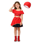 Baby Girls Red Princess Swimsuit Wonderland Pink Prinecess Chloe Princess Swim Top Skirt and Cap for Vacation