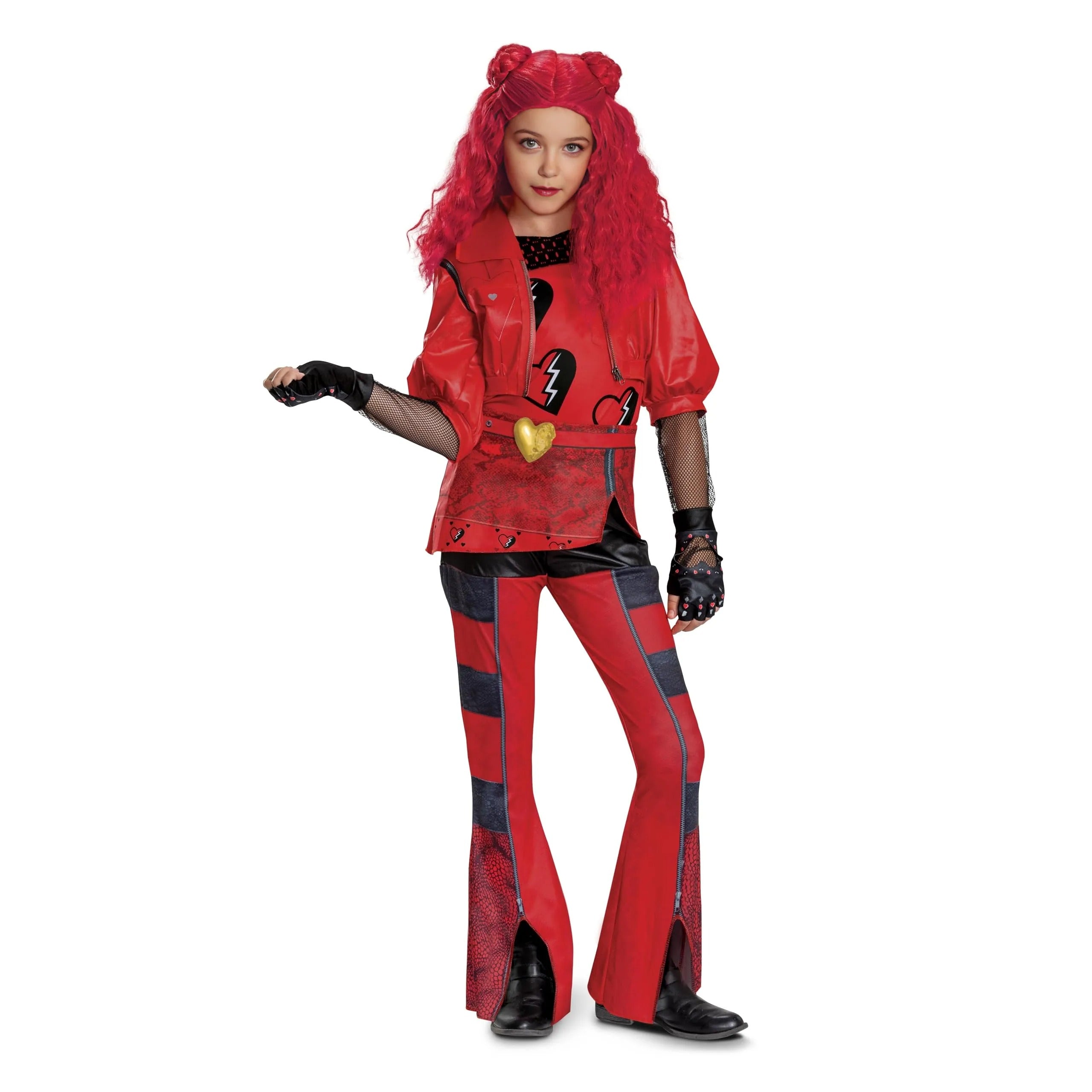 Girls Princess Red Costume The Rise Of RED Tops Vest and Pants Suit Halloween Cosplay Outfit