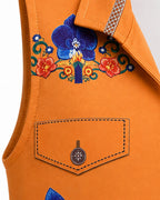 Luis Cosplay Costume Orange Vest and Jumpsuit 2pcs Set for Kids Adutls Halloween Dress-Up Play