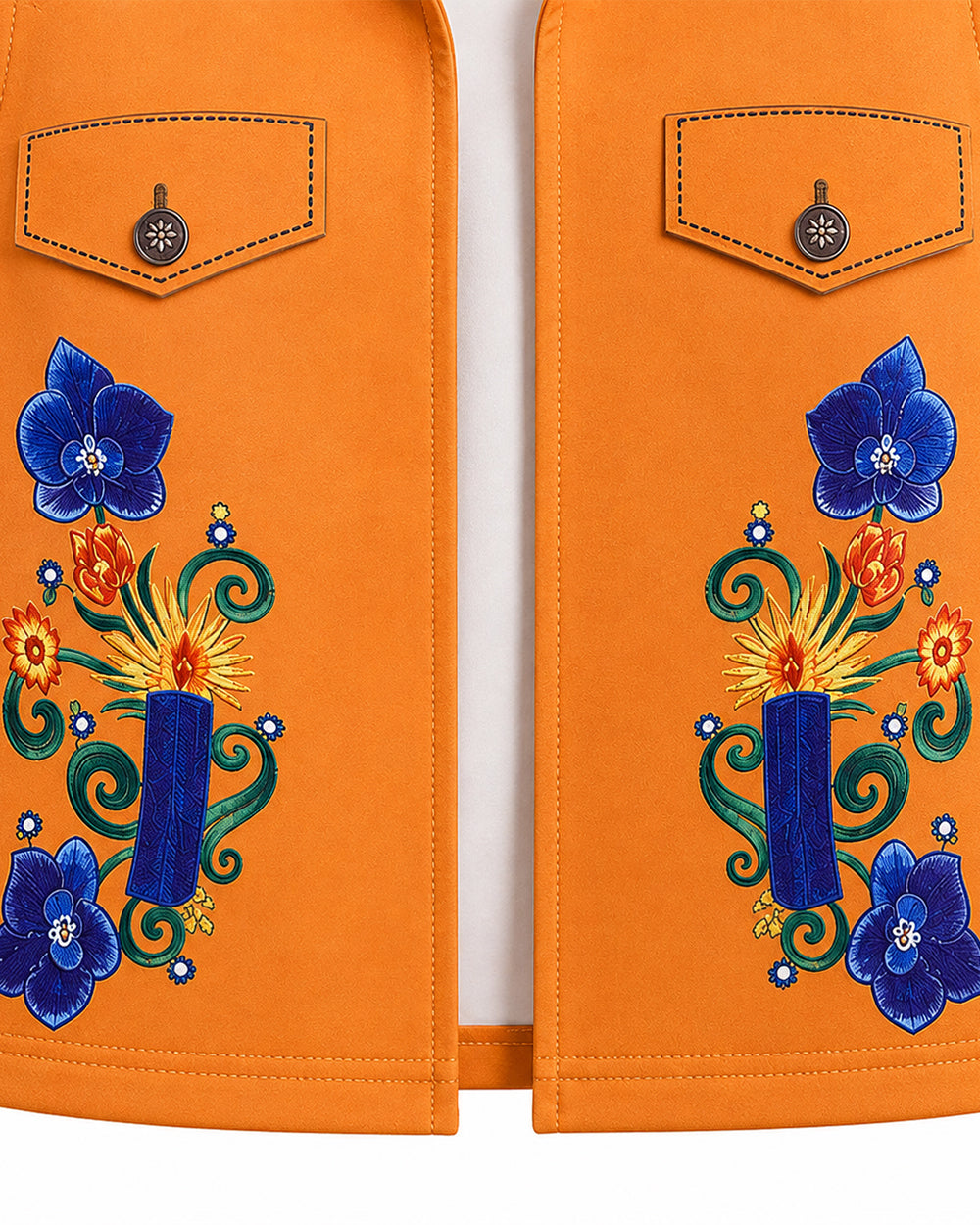 Luis Cosplay Costume Orange Vest and Jumpsuit 2pcs Set for Kids Adutls Halloween Dress-Up Play