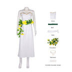 Adult Aerith Cosplay Costume FF7 Remake Aerith Gainsborough Dress Floriation and Necklace Full Set