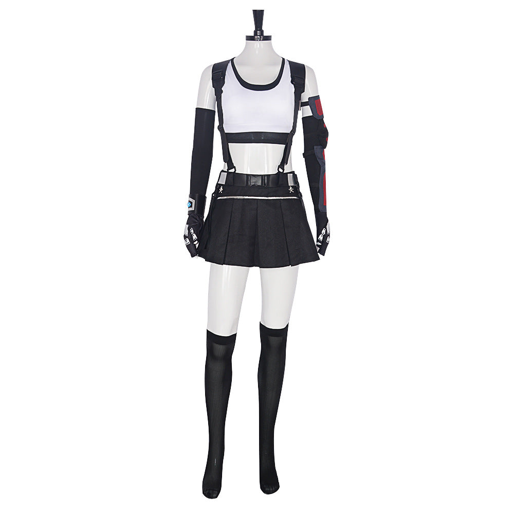 Tifa FF Cosplay Outfit Women Sexy Tifa Lockhart Dress Halloween Party Costume