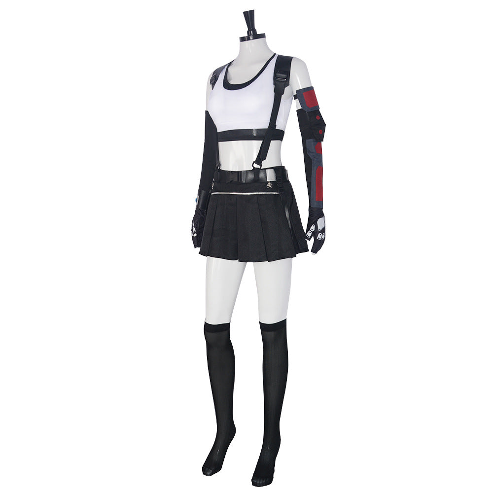 Tifa FF Cosplay Outfit Women Sexy Tifa Lockhart Dress Halloween Party Costume