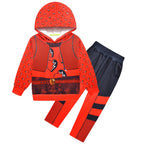Kids Princess Red Hoodie and Pants Red Hooded Sweat Suit for Daily Wear