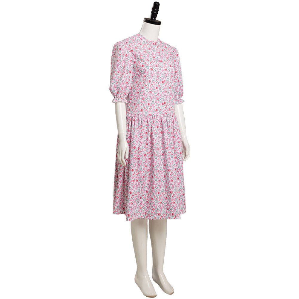 Women's Barbara Maitland Costume Pink Floral Dress for Ghost Barbara Cosplay Dress Up