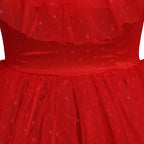 Women Lydia Deetz Costume Red Wedding Dress Horror Movie Beetle Bride Cosplay Outfit