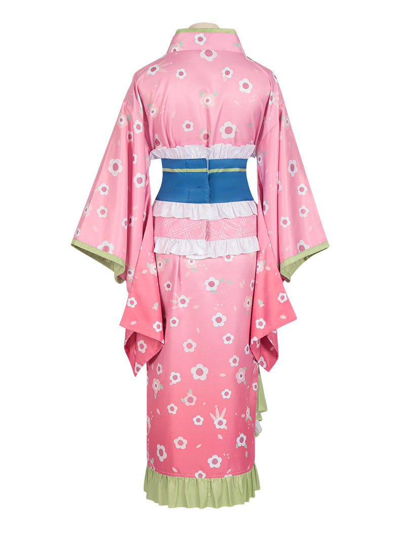 Adult Mitsuri Cosplay Costume Women Kimono Outfit Halloween Dress Up Full Set