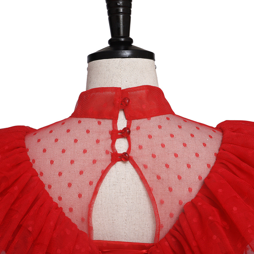 Women Lydia Deetz Costume Red Wedding Dress Horror Movie Beetle Bride Sun Baby Women Lydia Deetz Costume Red Wedding Dress Horror Movie Beetle Bride Sun Baby