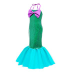 Kids Mermaid Dress Beach Vacation Sundress Girl's Mermaid Shimmering Slip Dress Party Princess Dress Up Costume