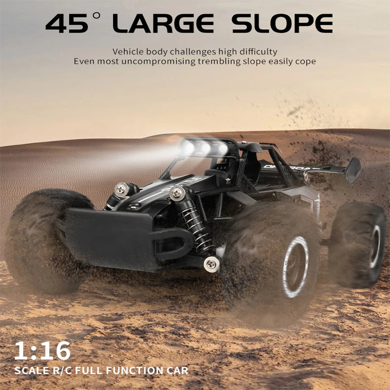 1/16 RC Car 20KM/H Fast Speed Off-road Vehicle 2.4G Alloy Monster Climbing Car