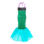 Kids Mermaid Dress Beach Vacation Sundress Girl's Mermaid Shimmering Slip Dress Party Princess Dress Up Costume