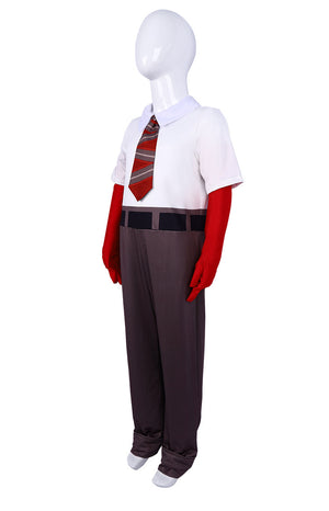 Anger Cosplay Costume Inside Anger Jumpsuit with Tie and Gloves for Dress Up Party