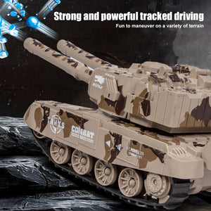 1/24 Remote Control Tank 2.4G Double Cannon Water Bomb Tank 360° Rotating Tracked Tank