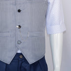 Men If Movie Cal Costume Calvin Grey Cosplay Outfit Shirt Pants and Vest Full Set