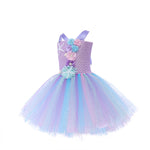 Girls Princess Mermaid Dress with Headband Birthday Party Costume
