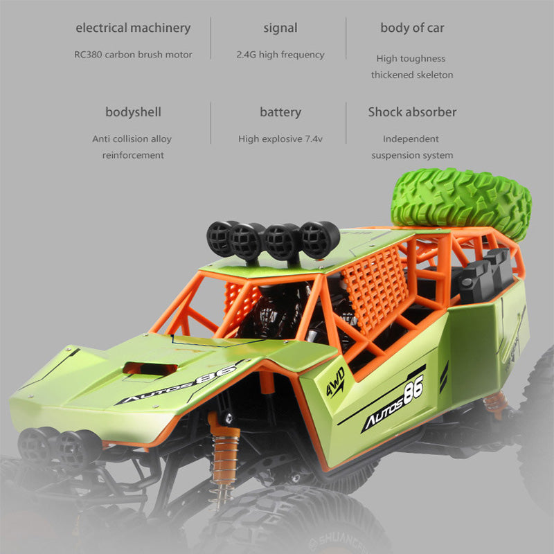 1/8 Remote Control Car 2.4G Alloy Climbing Car 4WD Off-road Vehicle For Kids