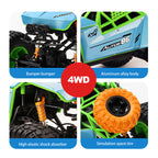 1/8 Remote Control Car 2.4G Alloy Climbing Car 4WD Off-road Vehicle For Kids