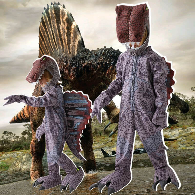 Kids Dinosaur Costume Spinosaurus Onesie Helmet Gloves and Foot