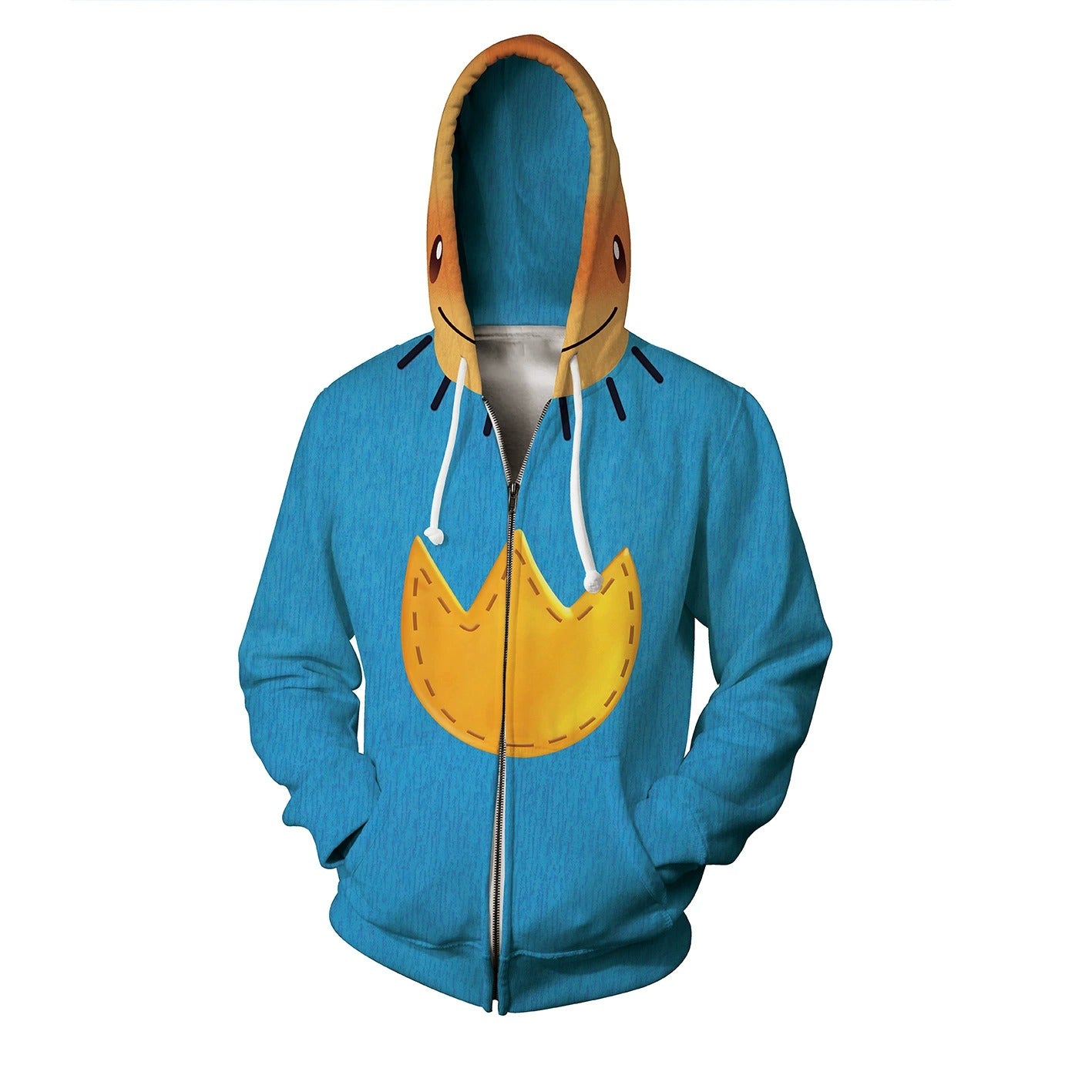 Unisex Dog Hoodie Adult Couples Blue Hooded Sweatshirt for Daily Wear