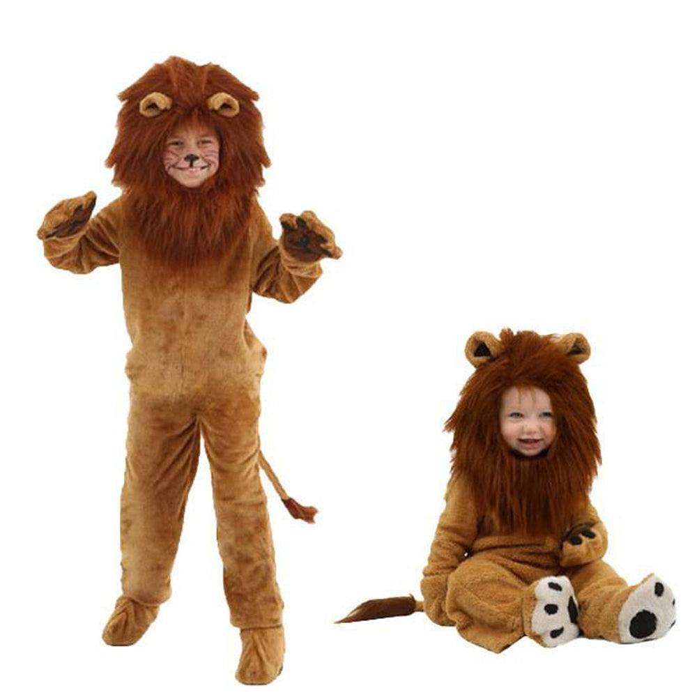 Wizard Lion Costume Kids Adults Cute Furry Outfit with Helmet Gloves and Shoe Covers