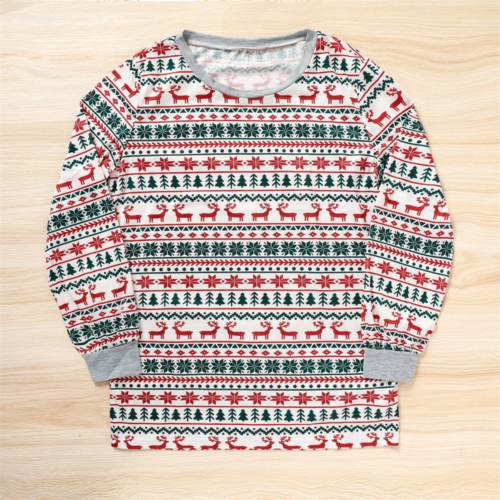 Christmas Moose Family Matching Costume Baby Romper Kids Adult Long Sleeve Tops Pants Suit