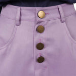 Women Ai Hibara Outfit Adult Case Closed Blue Shirt and Purple Skirt Set for Dress Up Party