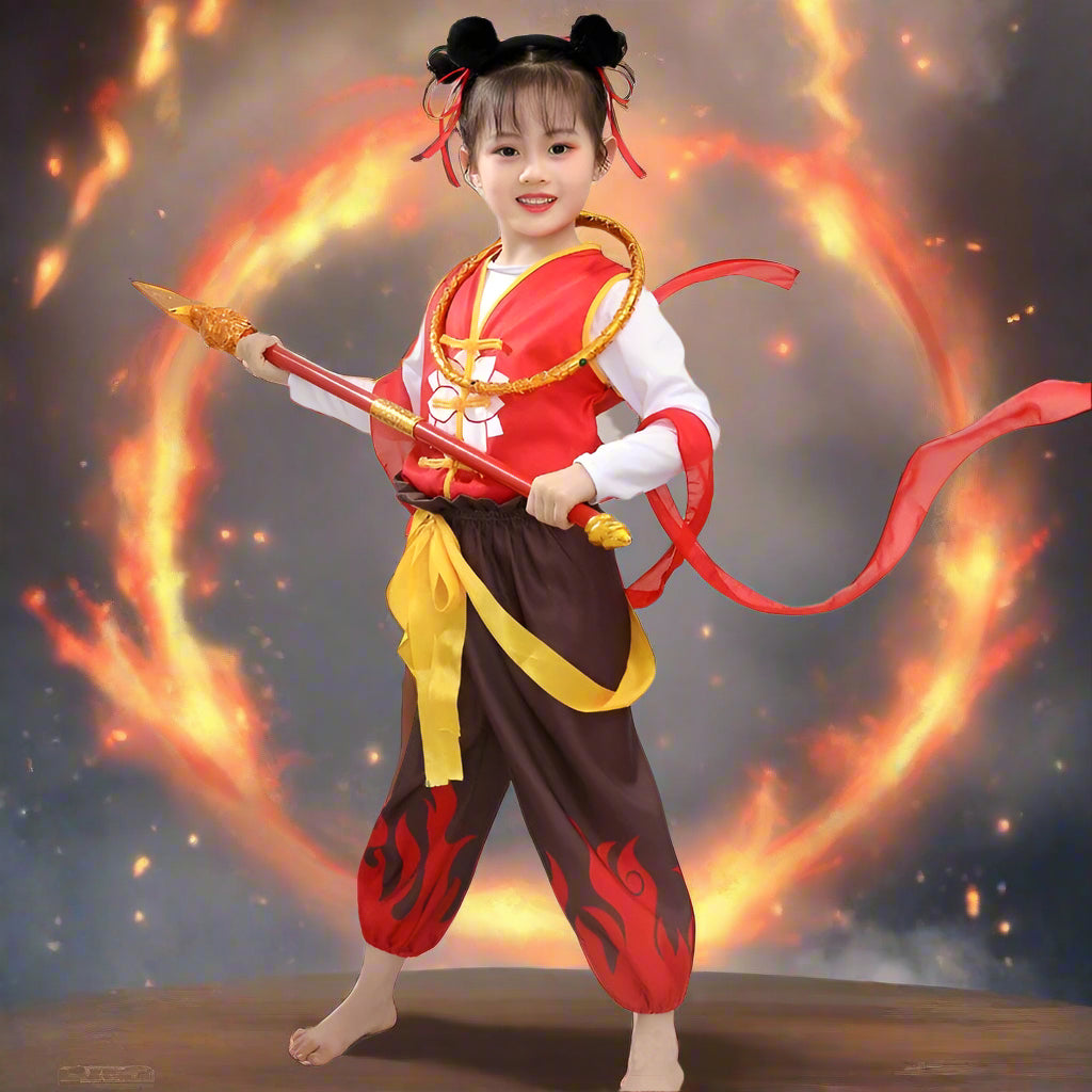 Kids Demon Child Costume Cosplay Outfit With Hair Band and Hun Tian Ling
