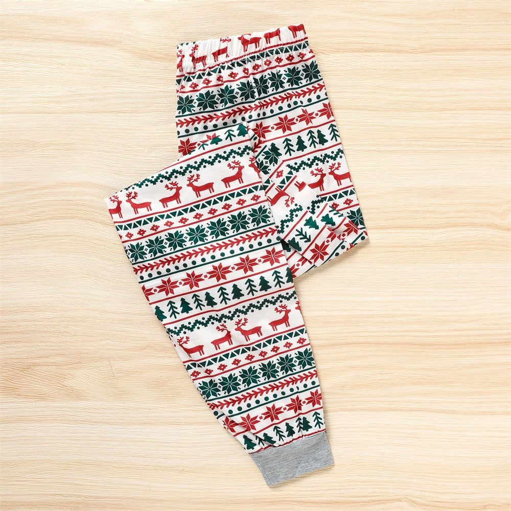 Christmas Moose Family Matching Costume Baby Romper Kids Adult Long Sleeve Tops Pants Suit