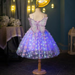 Girls Glow Party Dress Light Up Butterfly Tulle Gown with 3D Wing Sparkly Fairy Costume with Colorful Lights