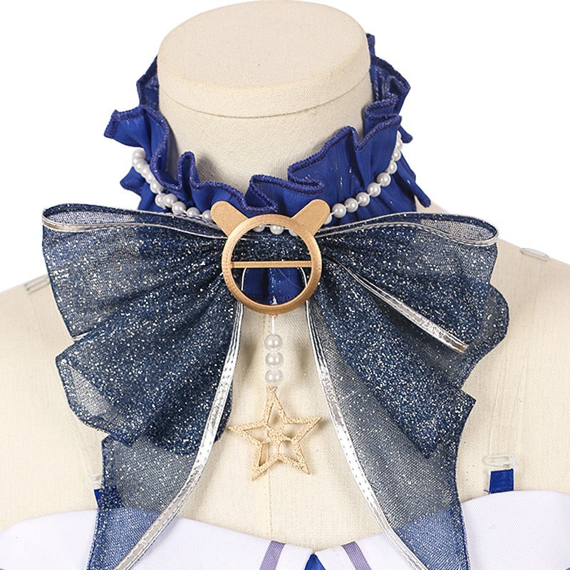 Teens Bubbly Voyage Outfit Blue Starlit Gown with Tail for Game Player