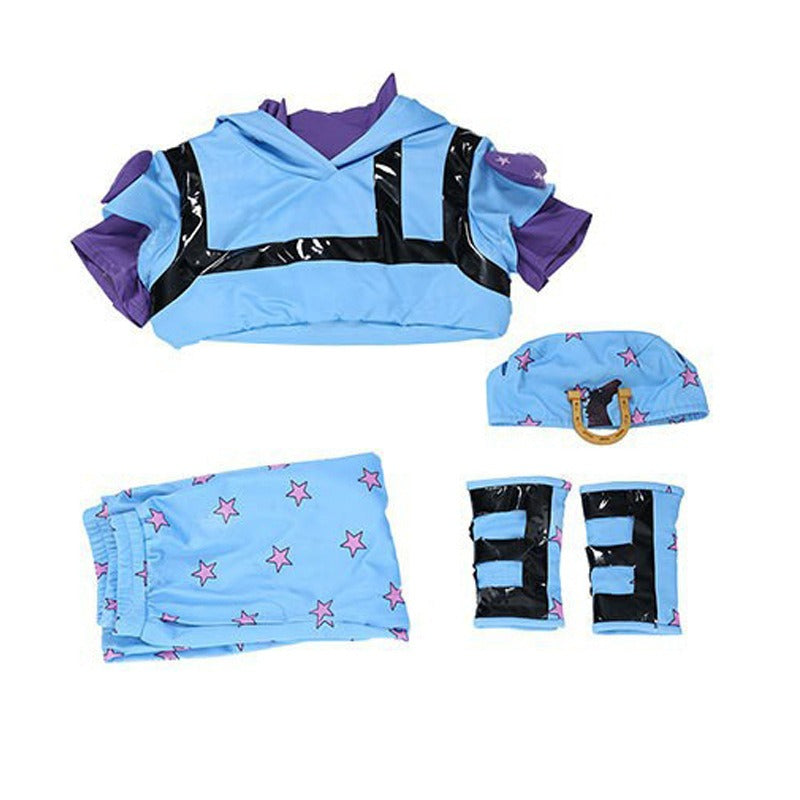 Adult JJBA Blue Outfit Part 7 Steel Ball Run Adventure Hooded Cosplay Costume with Hat