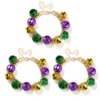 Ladies Mardi Gras Outfits Sequin Tassel Tops Skirt and Headband for Carnival