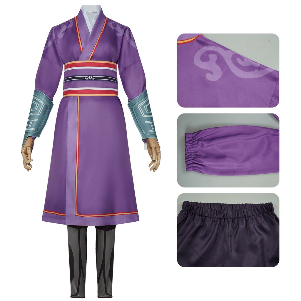 Women Lady Yin Costume Purple Cosplay Outfit for Themed Parties