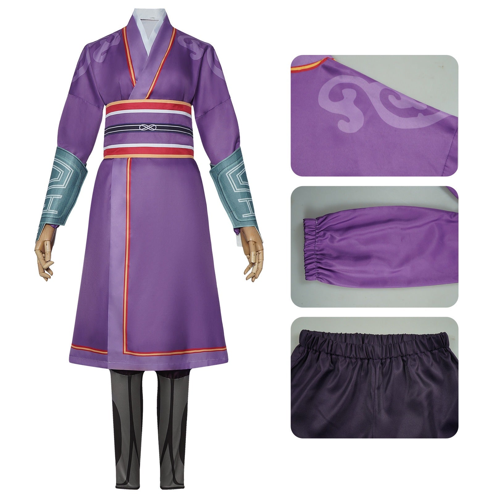 Women Lady Yin Costume Purple Cosplay Outfit for Themed Parties