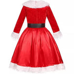 Adult Christmas Light Up Dress Red Santa Costume with Hat for Xmas Party
