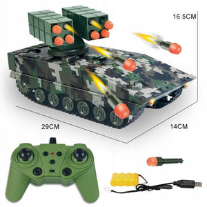 11CH Remote Control Tank 2.4G Battle Soft Bullet Tank Missile Vehicle Electric Armored Tank Toy