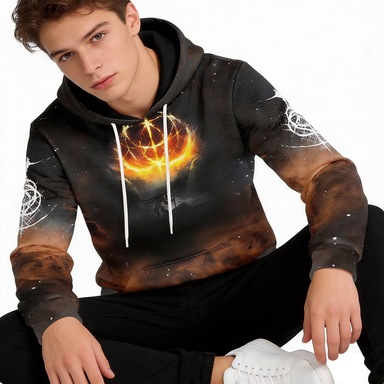 Game Player Hoodie Adult Casual Pullover Hooded Sweatshirt for Cosplay Themed Party