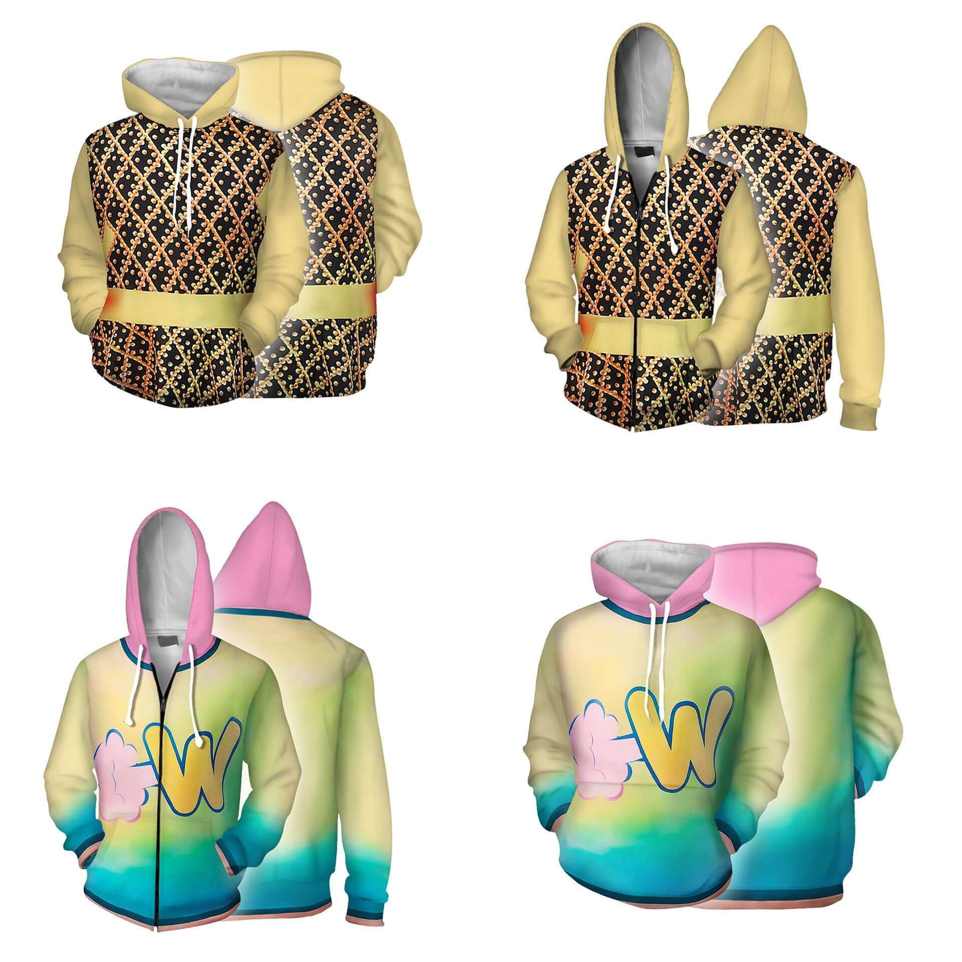 Adult Ember and Wade Hoodies Zip-up Jackets Fashion Element City Cosplay Sweatshirt