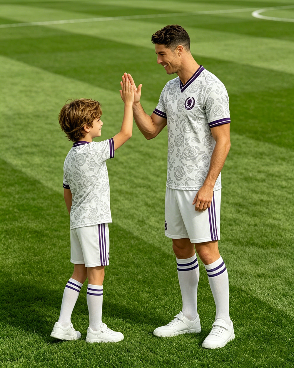 English Football Jersey Matching Dad and Son White Rose Soccer Jersey Set for 2026 Global Events