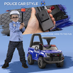 Kids Police Car Ride On Toy with Under Seat Storage Sliding Vehicle Musical Steering Push Car